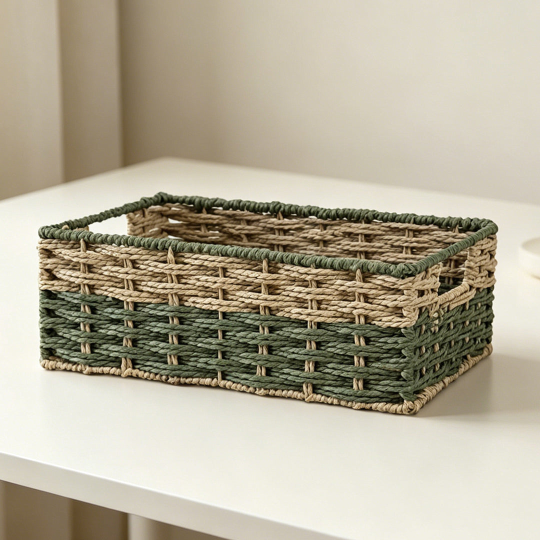 Handcrafted storage basket made of natural material