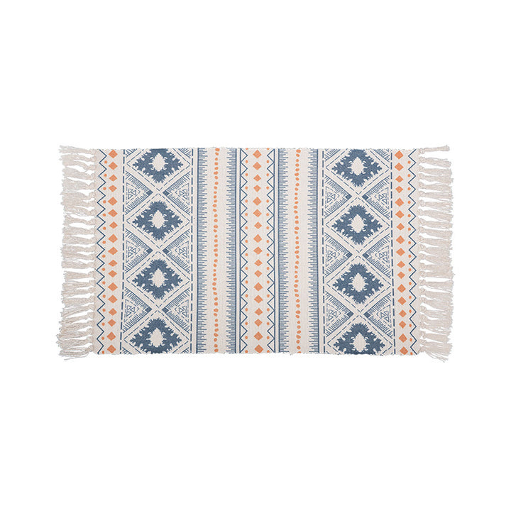 Decorative runner for dining table and console in Boho-Mandala design with fringes