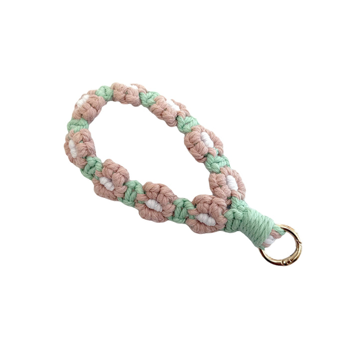 Floral Macrame Keychain Holder