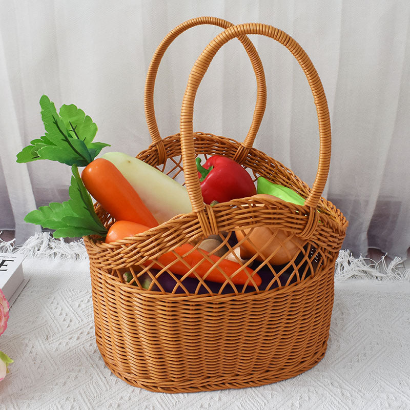 Handwoven Market Tote Basket