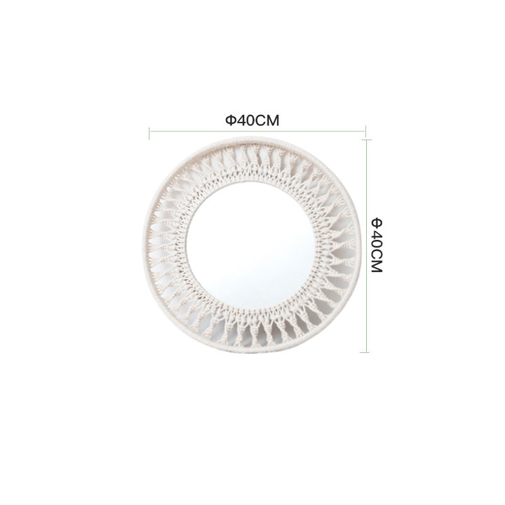 Beef Wall Mirror with Macrame Frame