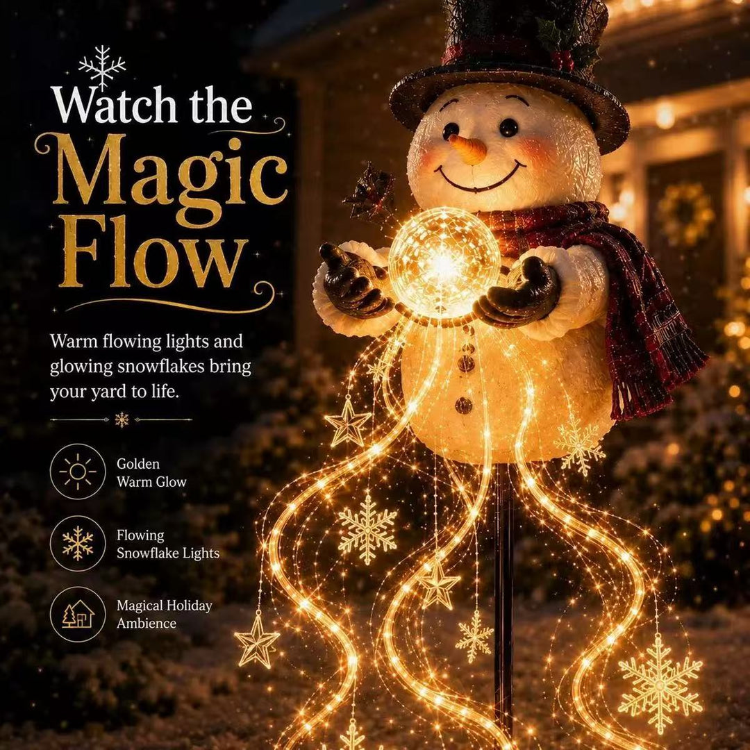 Decorative snowman figure with LED lights