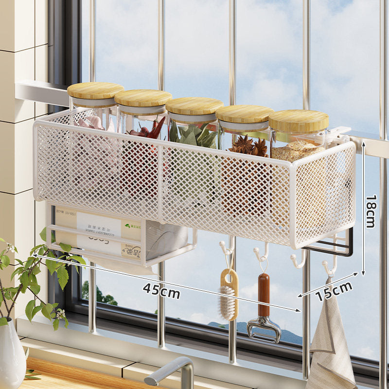 Over-Railing Mesh Kitchen Organizer Basket