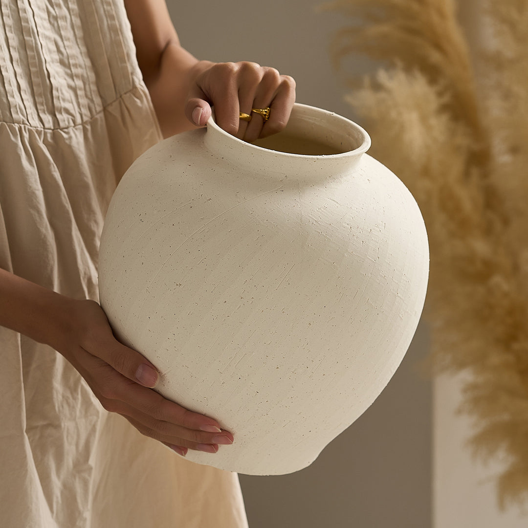 Elegant ceramic vase with organic shapes
