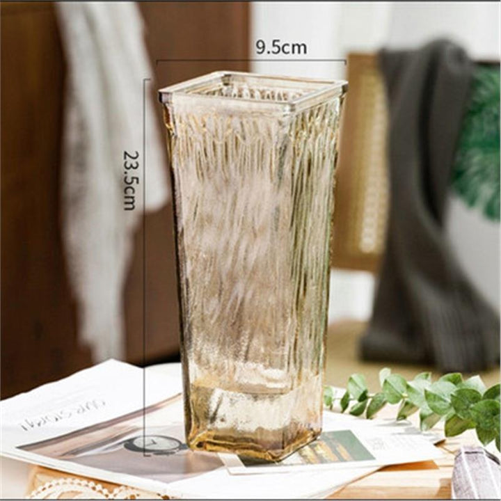 Textured Tall Glass Vase