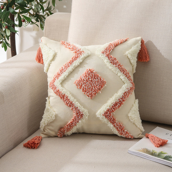 Geometric Textured Decorative Pillow