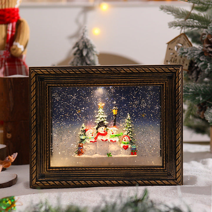 Decorative Christmas motif with snowmen