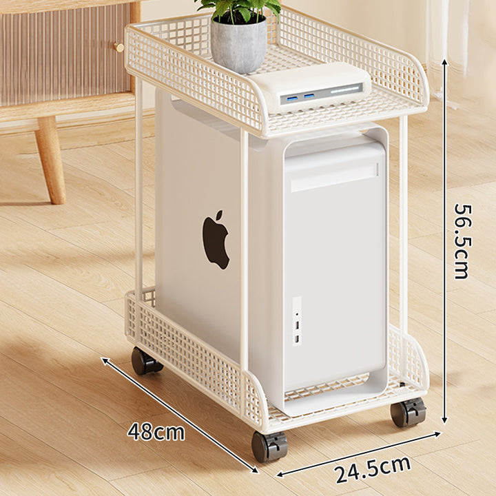 Mobile Adjustable CPU Tower Stand with Locking Swivel Casters