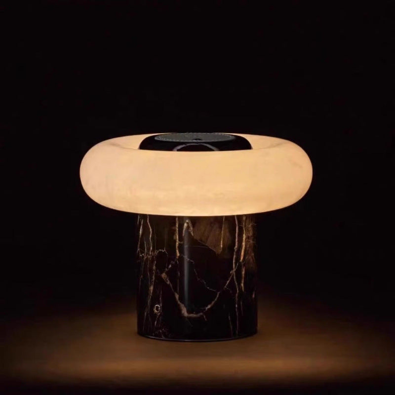 Contemporary marble and glass table lamp