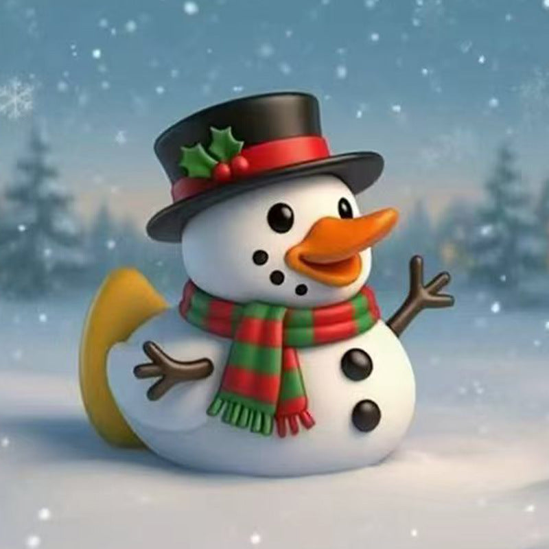 Funny rubber duck in craftsman's outfit