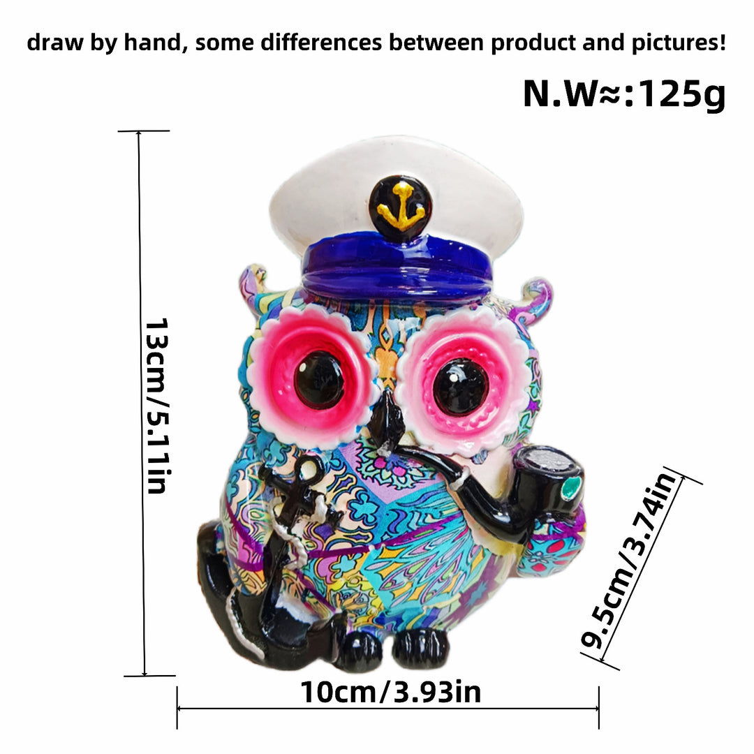 Artistic owl figure in maritime design