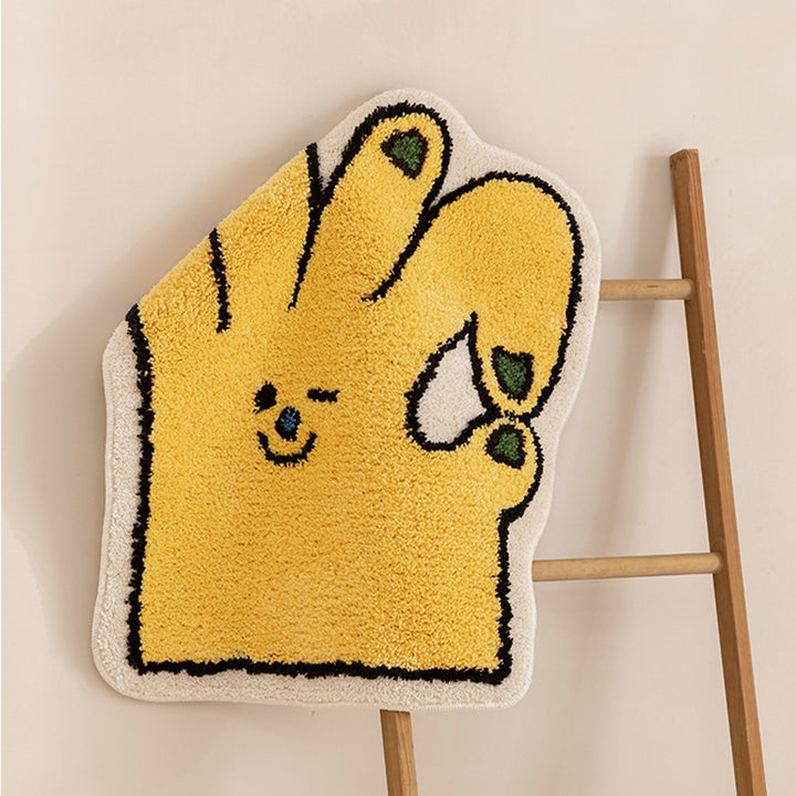 Funny hand-shaped bath mat made of non-slip microfiber plush