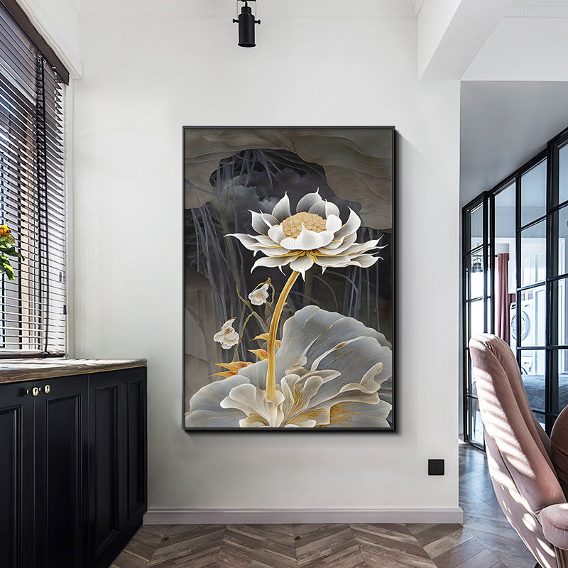Elegant Lotus Flower Framed Art