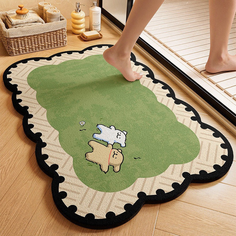 Cartoon-Themed Plush Bath Mat
