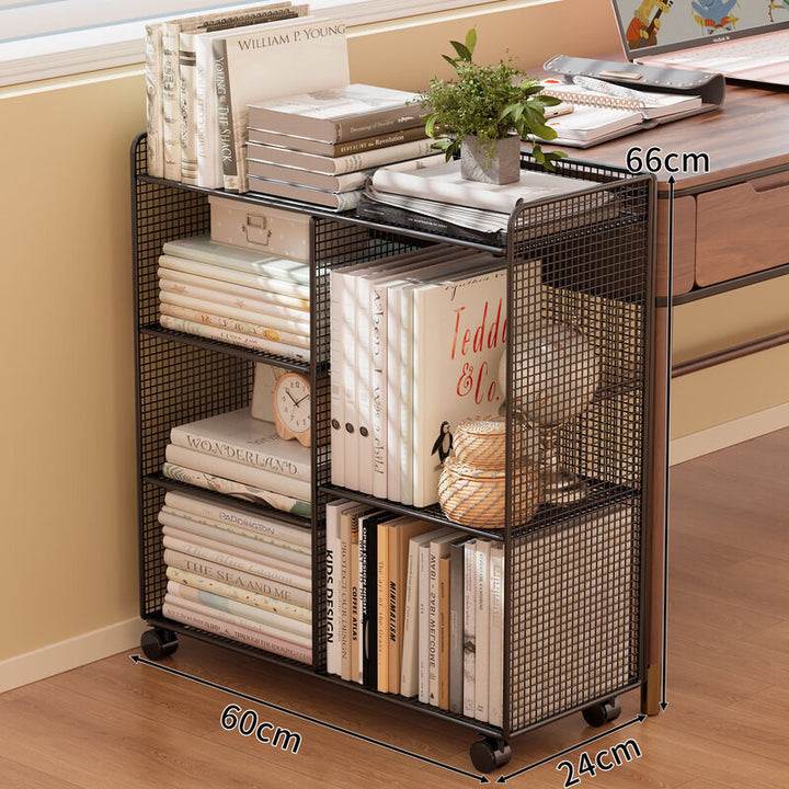Modern Wire Grid Bookshelf Organizer