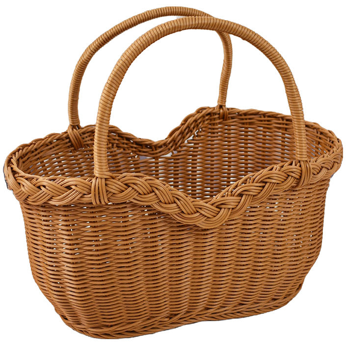 Handwoven Storage Basket with Braided Handles