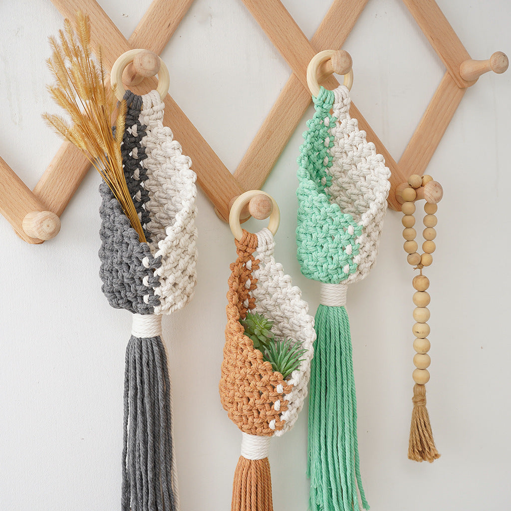 Macramé Plant Holder with Decorative Hanging Design