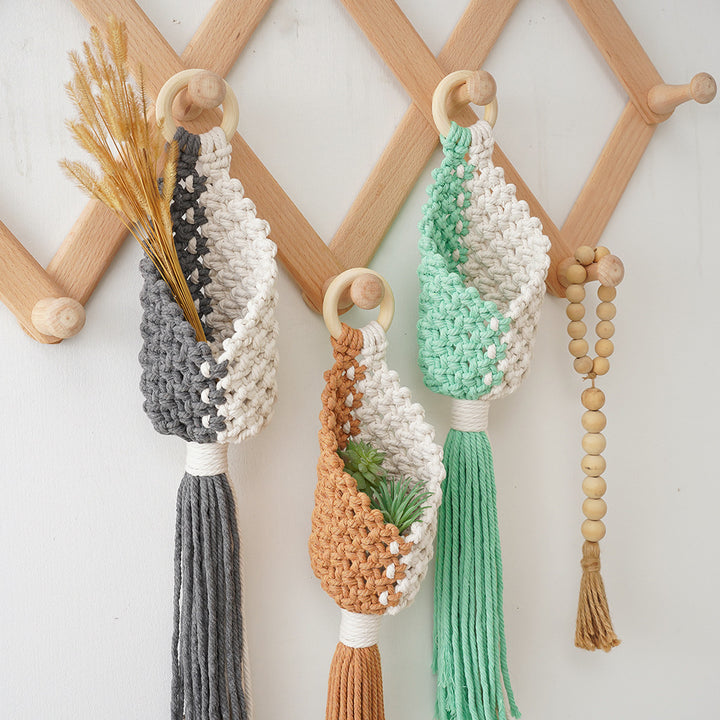 Macramé Plant Holder with Decorative Hanging Design
