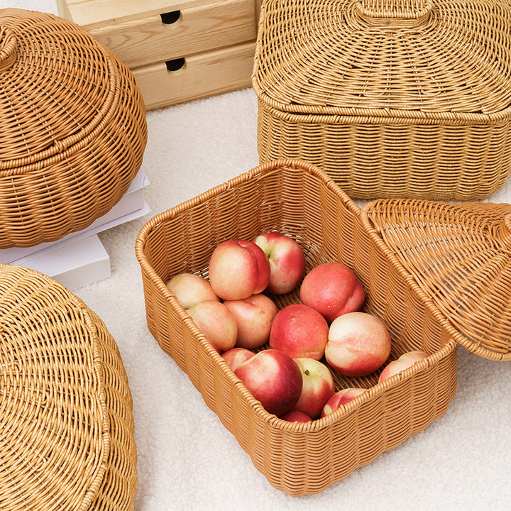 Woven Storage Container with Lid