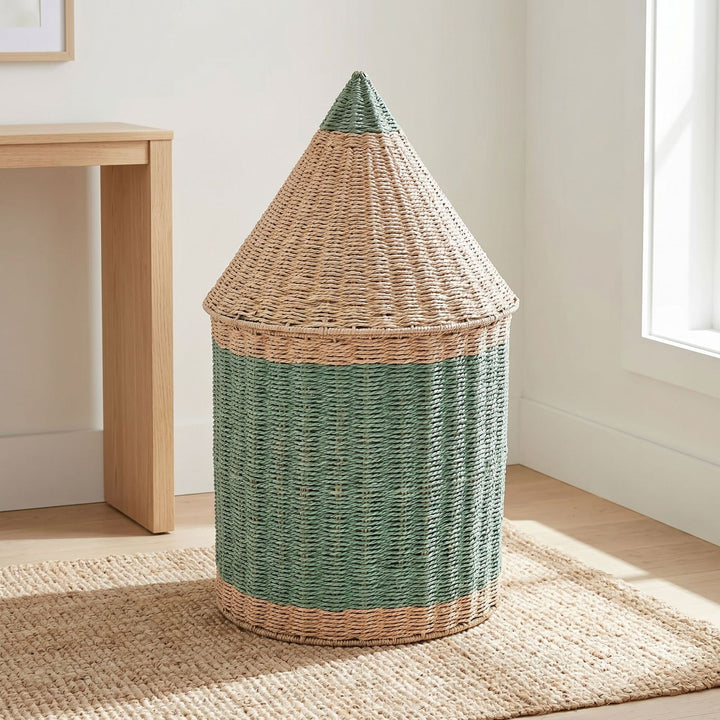 Storage basket with lid