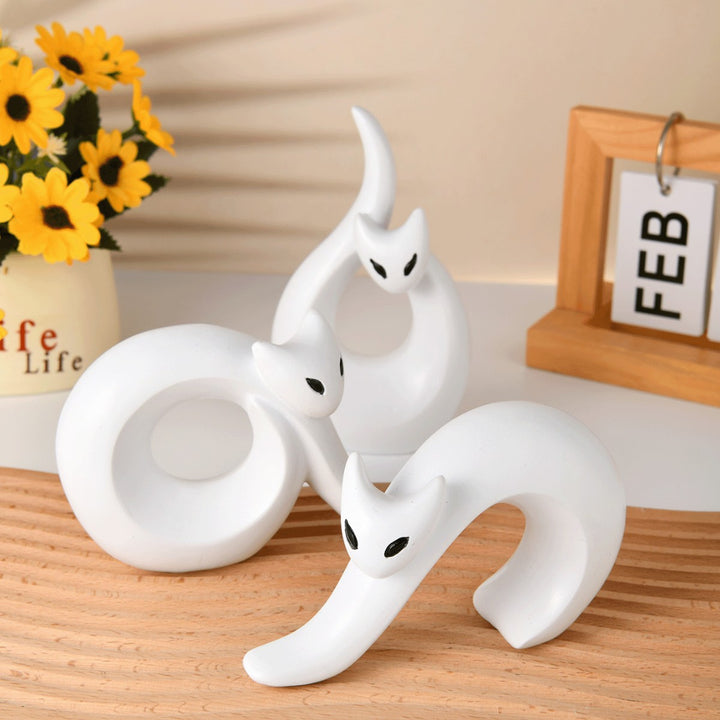 Modern Abstract Cat Figurine