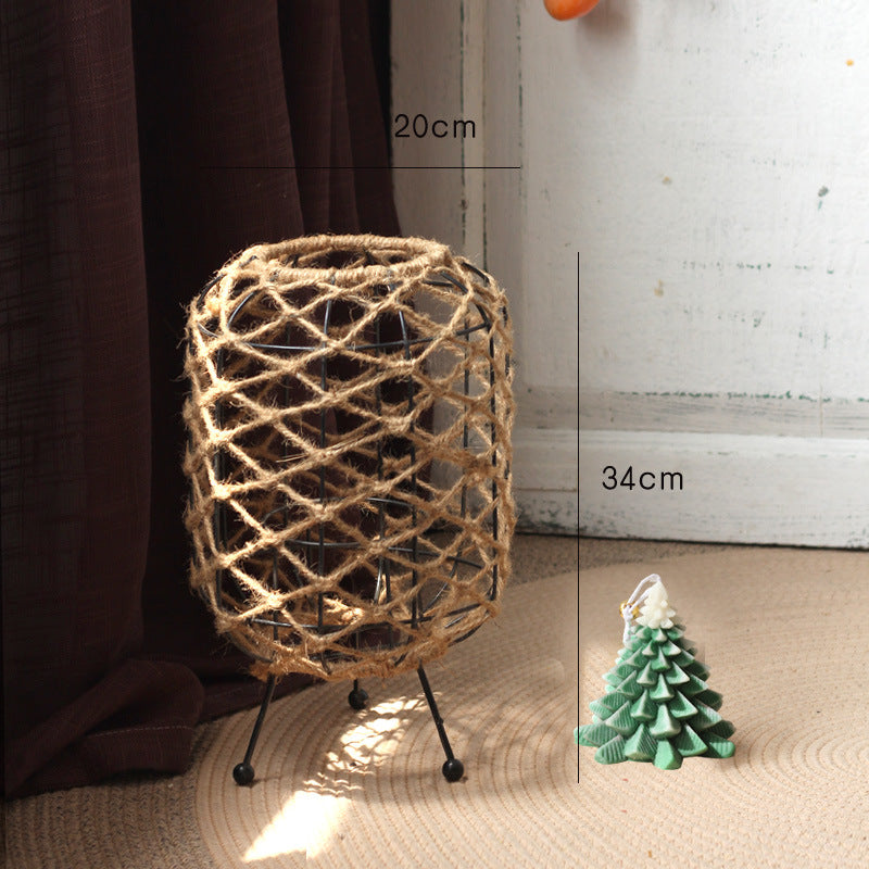 Decorative basket with natural fiber design