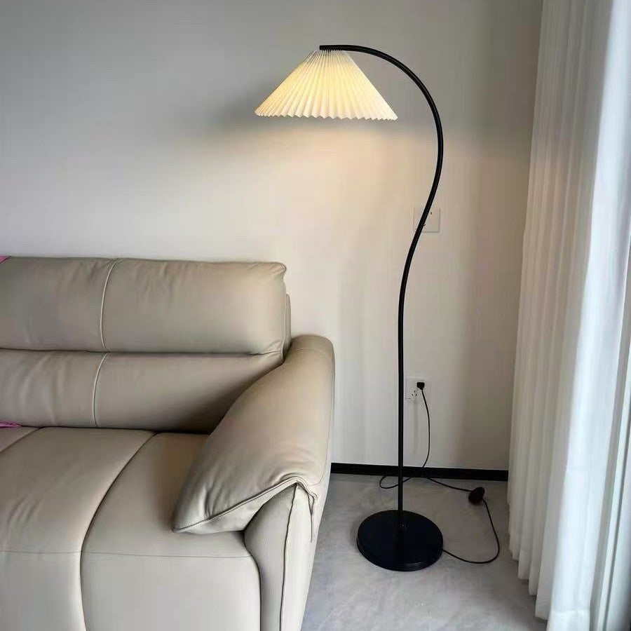 Modern floor lamp with folded shade