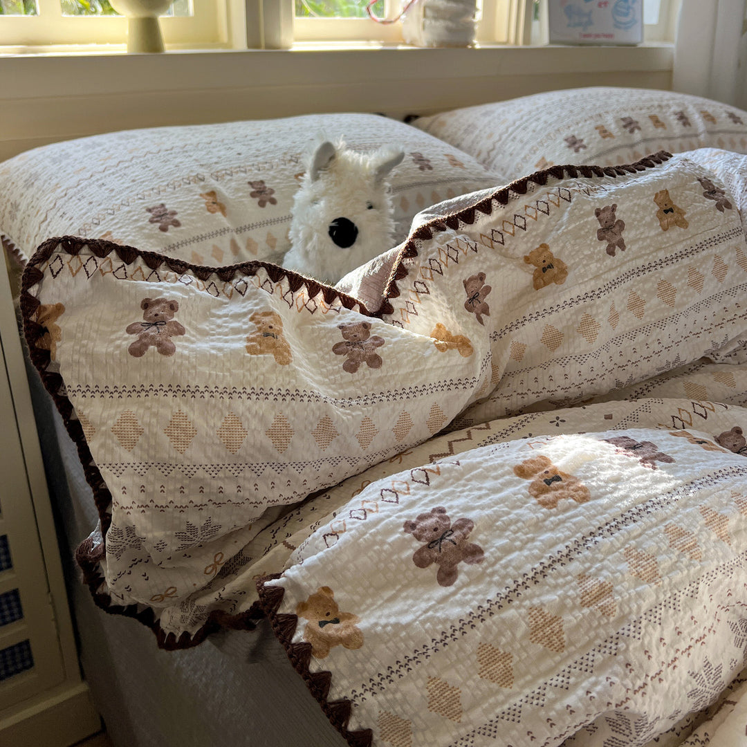 Playfully Embroidered Quilt Cover Set