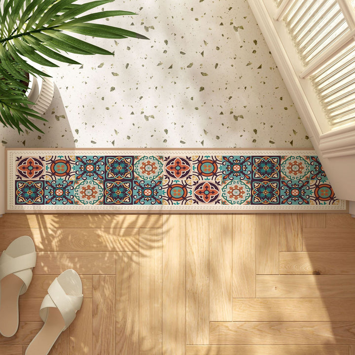 Decorative Stitched-Edge Linen-Blend Table Runner