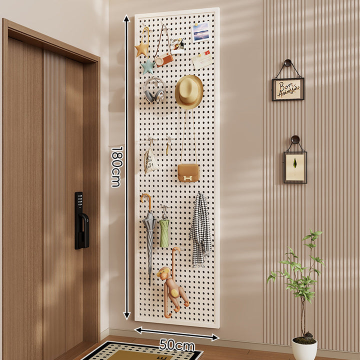 Wall-Mounted Perforated Pegboard Organizer Panel with Metal Frame