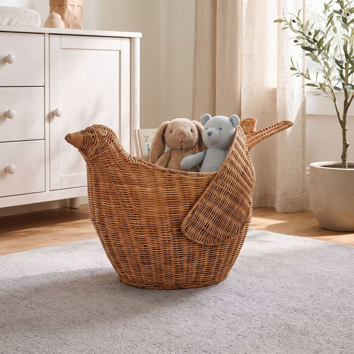 Playful basket in bird design