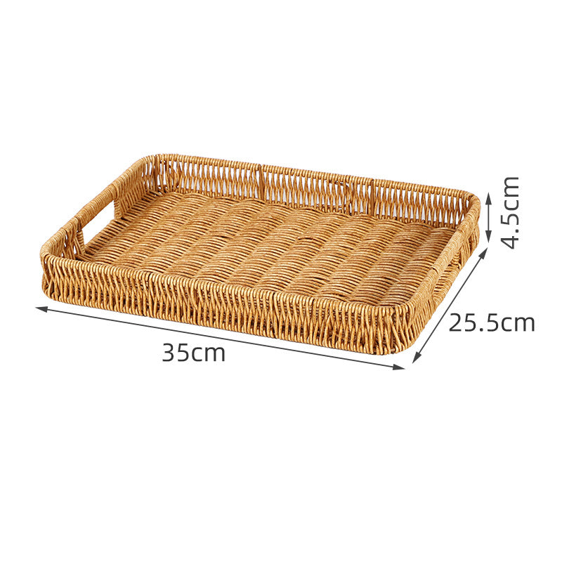 Round Artisan Woven Serving Tray