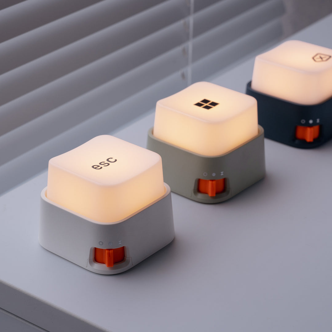 Portable rechargeable cube LED night light with adjustable brightness