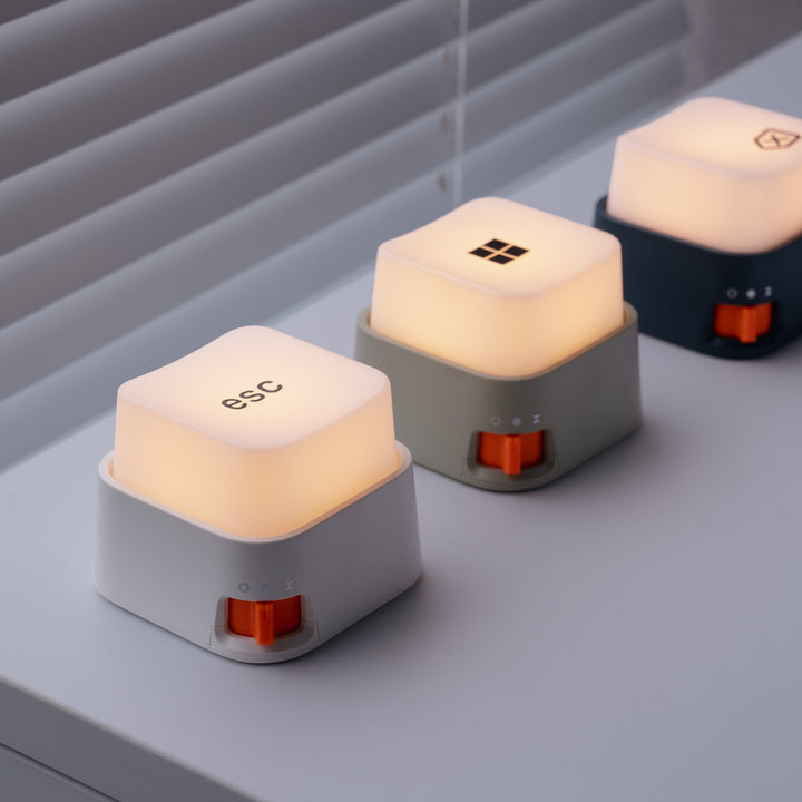 Portable rechargeable cube LED night light with adjustable brightness
