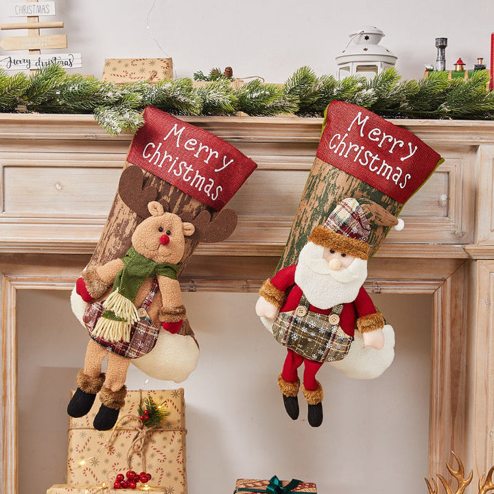 Festive Christmas stocking with nostalgic design