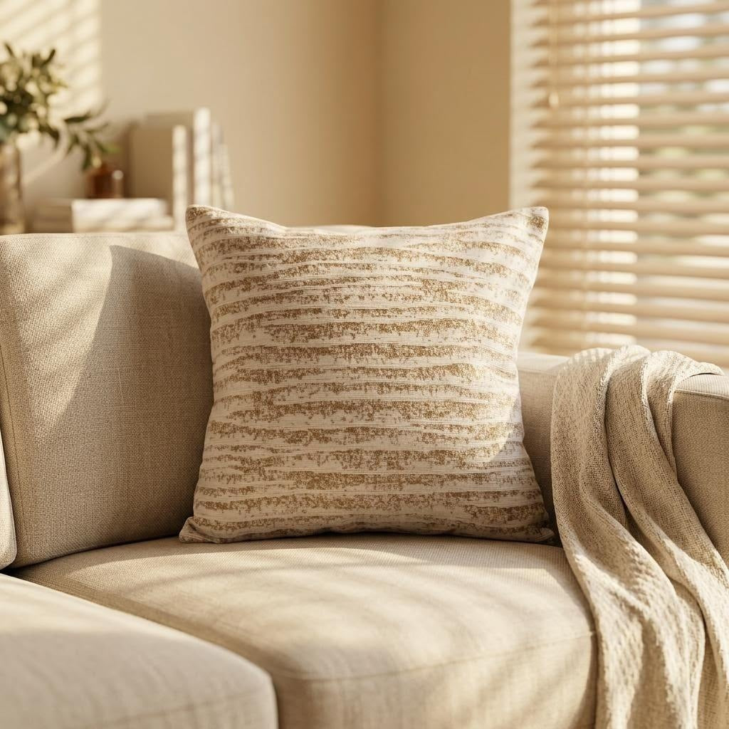 Textured Striped Throw Pillow