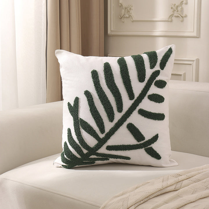 Textured Leaf Pattern Decorative Throw Pillow