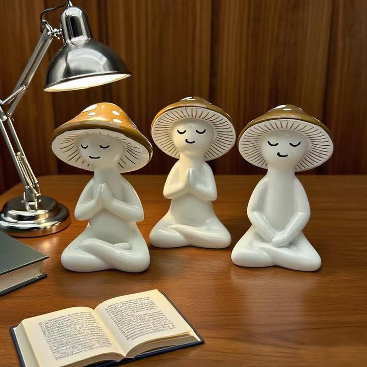 Meditating Mushroom Decoration Figure
