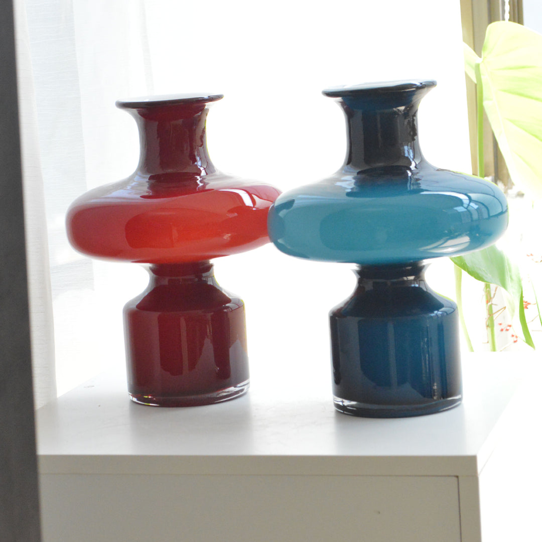Sculptural Double-Gourd Blown Glass Tabletop Vase