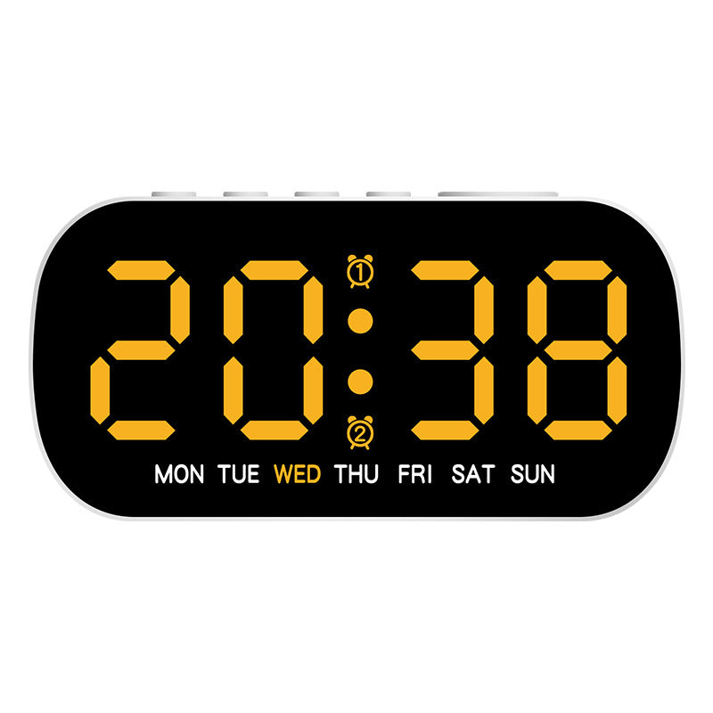 Digital alarm clock with LED display and temperature display