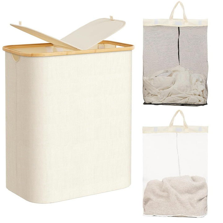 Laundry basket with practical lid and carrying handles