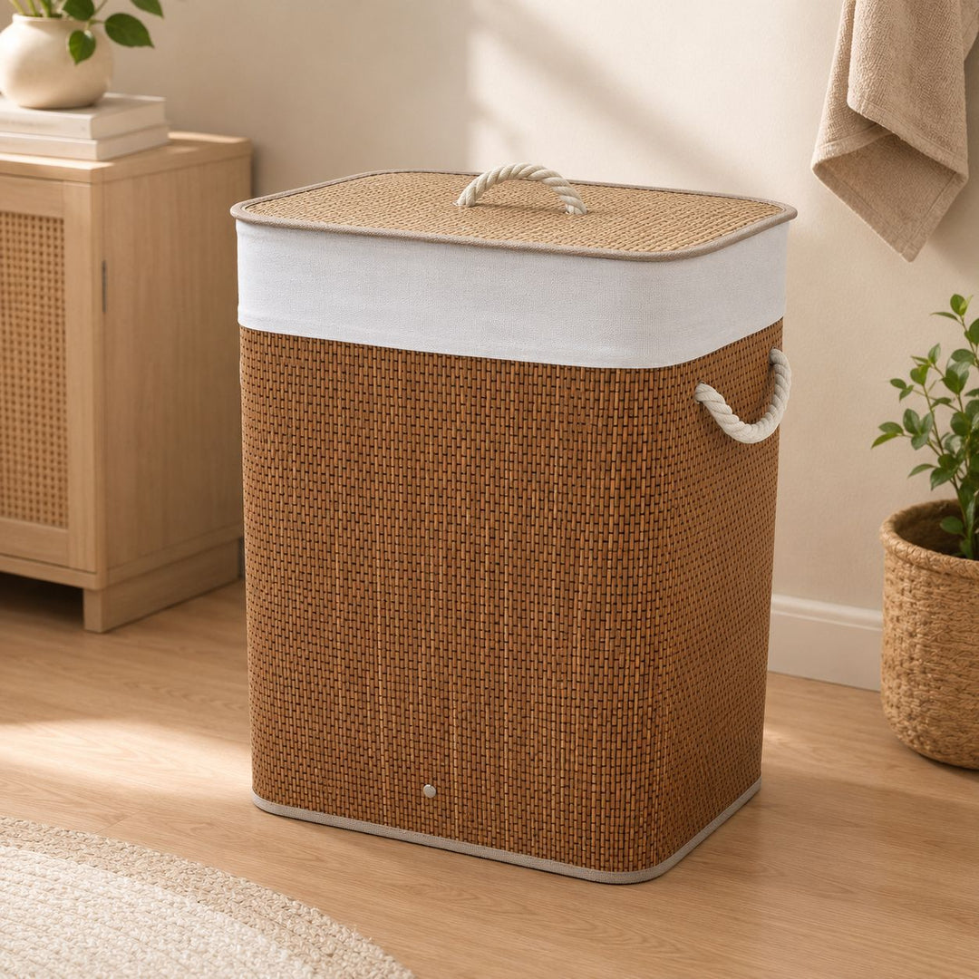 Laundry basket with lid and handle