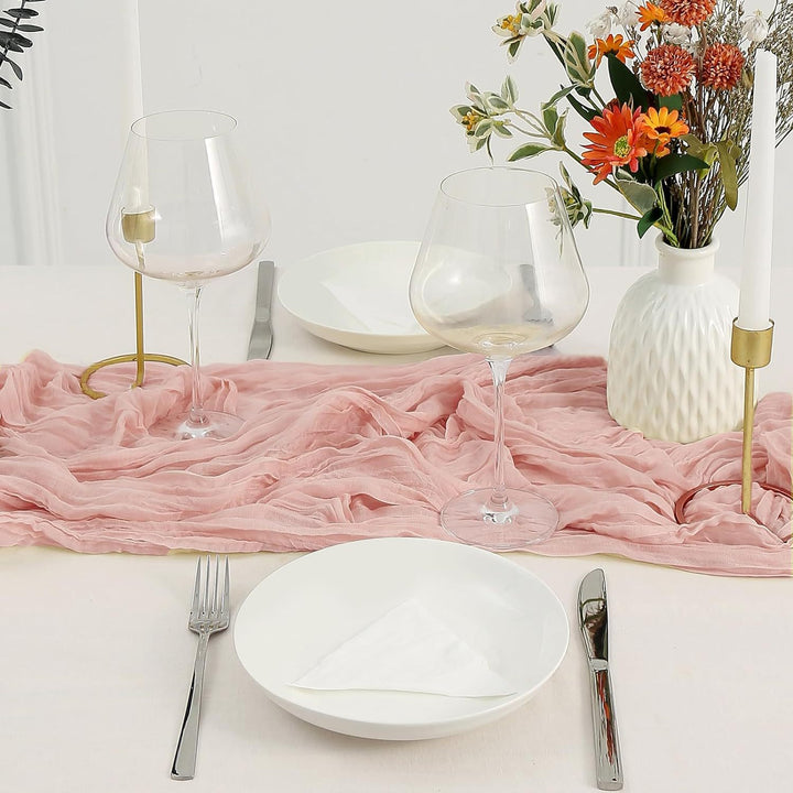 Wo Elegant Crinkled Chiffon Table Runner