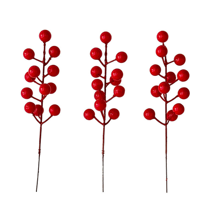 Decorative Artificial Branch with Bright Red Berries