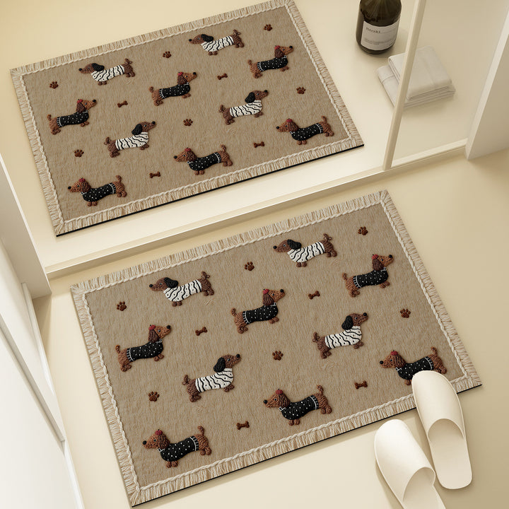 Bear-Shaped Plush Bath Mat for Bathroom