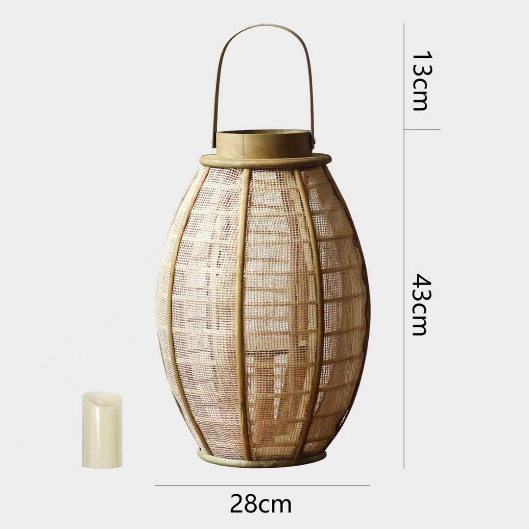 Handcrafted lantern made of natural materials