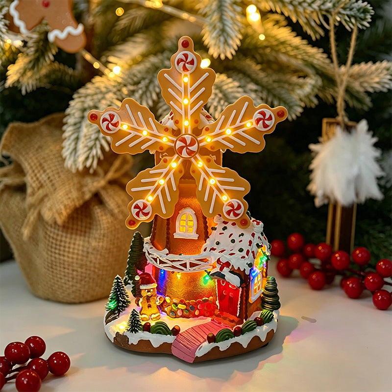 Illuminated Windmill Decor
