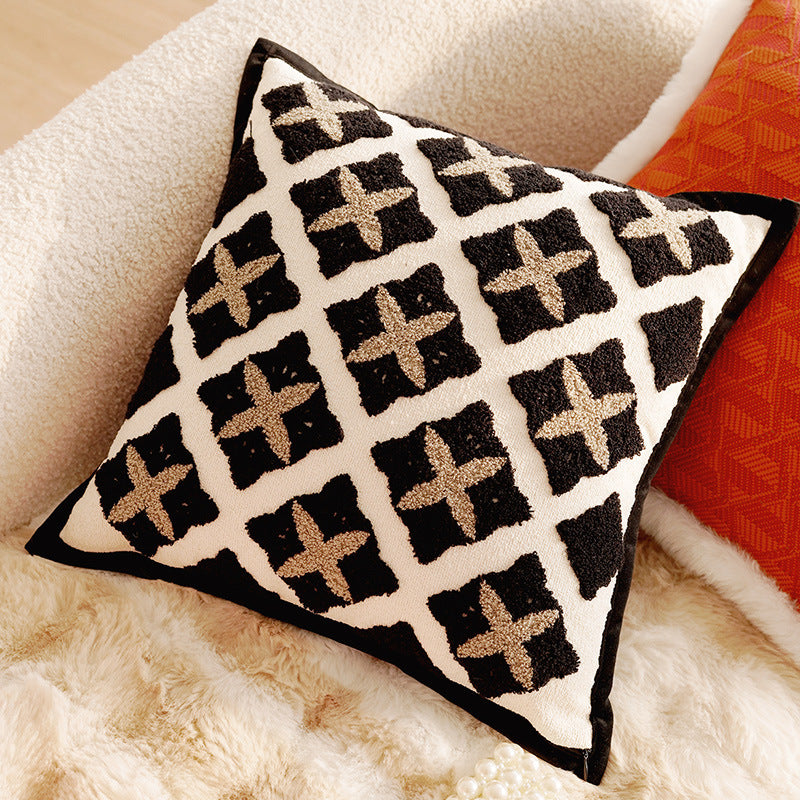 Artistic Geometric Patterned Throw Pillow