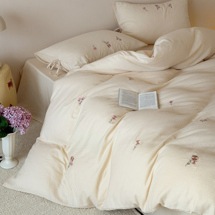 Floral Embroidered Duvet Cover Set Avarnia