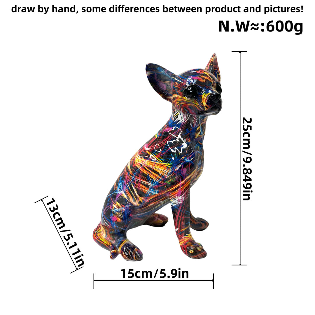 Colorful decorative figure of a dog in modern design